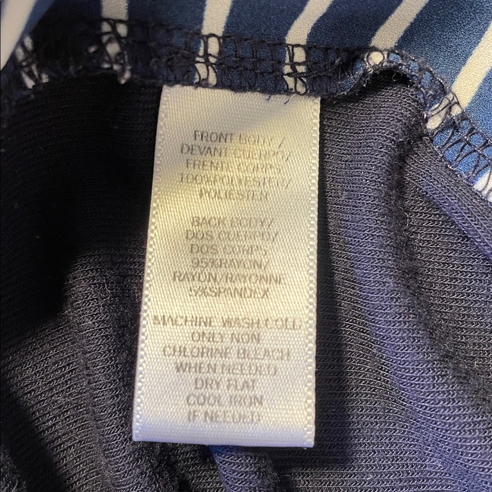 LOFT Navy and White Striped Sleeveless Top - Picture 14 of 15